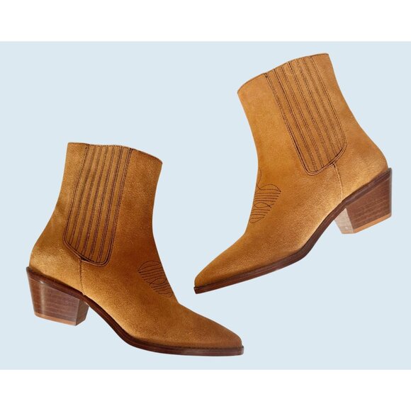 ZADIG & VOLTAIRE Tyler Suede Chelsea Western Boots Size 8 - Picture 1 of 8